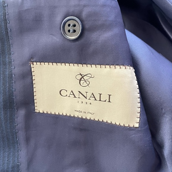 Canali Men’s Tailored Two Piece 100% Wool Suit Blue Made in Italy Size 40 / 58 - Picture 6 of 14